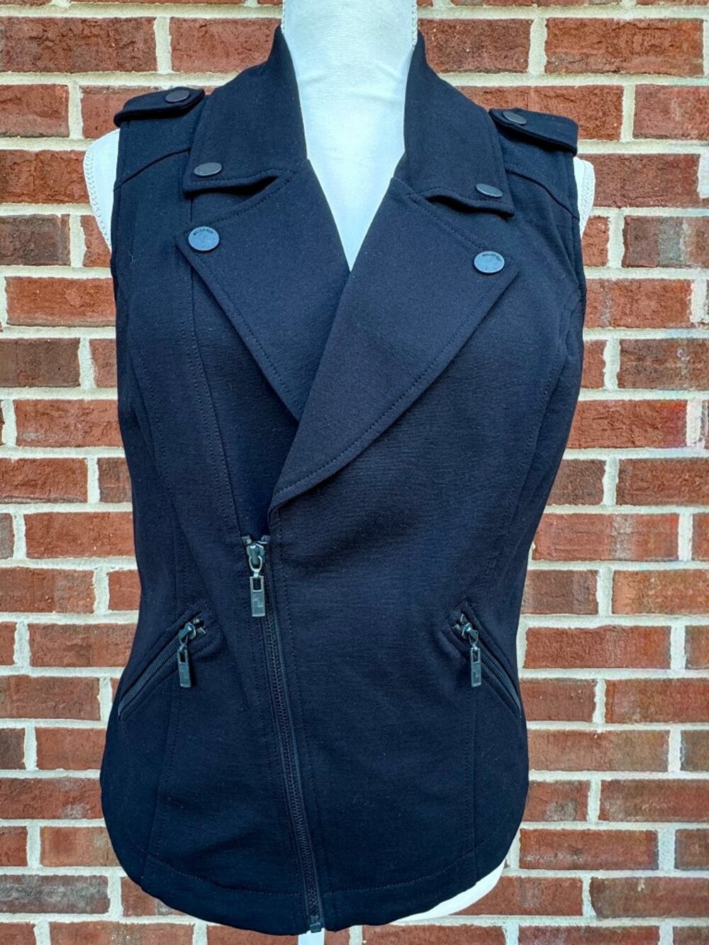William Rast for Target Vest Large Black Moto Utilitarian Edgy Minimalist